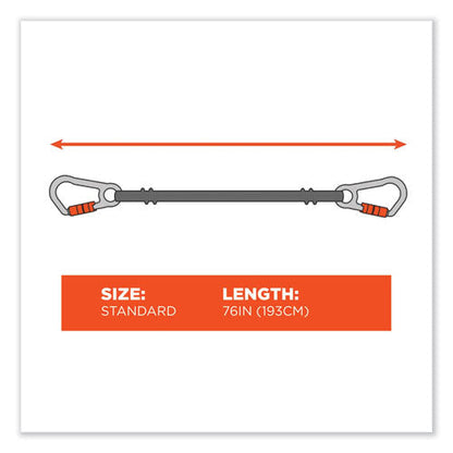 Squids 3149 Tool Lanyard With Xl + Swivel Carabiners, 80 Lb Max Work Capacity, 76", Orange/black, Ships In 1-3 Business Days