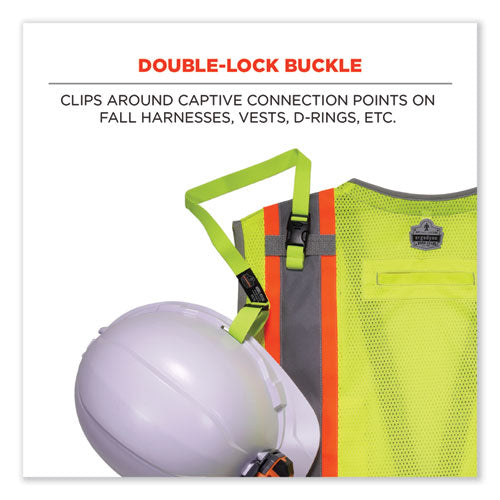 Squids 3150 Elastic Lanyard With Buckle, 2 Lb Max Working Capacity, 18" To 48" Long, Lime, Ships In 1-3 Business Days