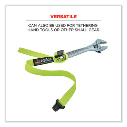 Squids 3155 Elastic Lanyard With Clamp, 2 Lb Max Working Capacity, 18" To 48" Long, Lime, Ships In 1-3 Business Days
