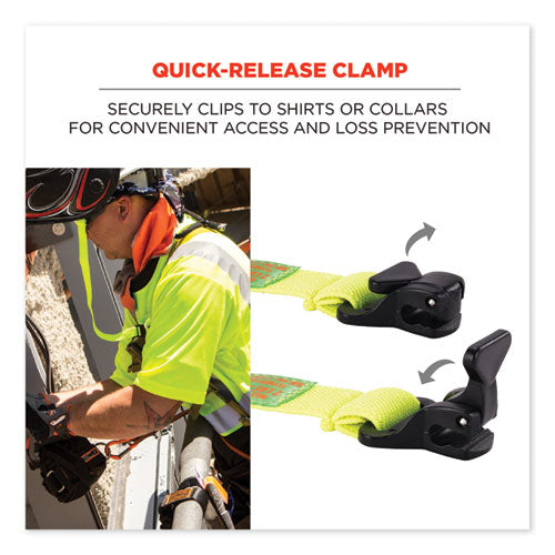 Squids 3155 Elastic Lanyard With Clamp, 2 Lb Max Working Capacity, 18" To 48" Long, Lime, Ships In 1-3 Business Days