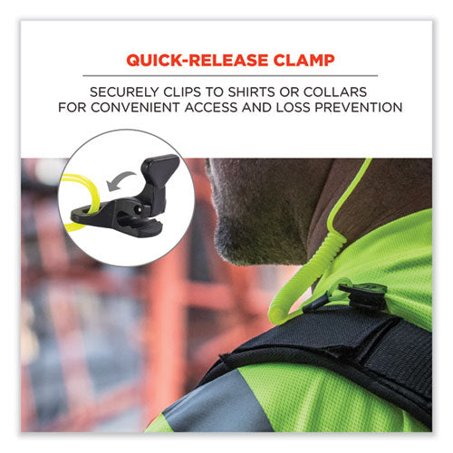 Squids 3158 Coiled Lanyard With Clamp, 2 Lb Max Working Capacity, 12" To 48" Long, Black, Ships In 1-3 Business Days