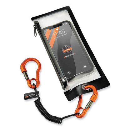 Squids 3166 Coiled Tool Lanyard With Two Carabiners, 2 Lb Max Working Capacity, 12" Long, Black, Ships In 1-3 Business Days