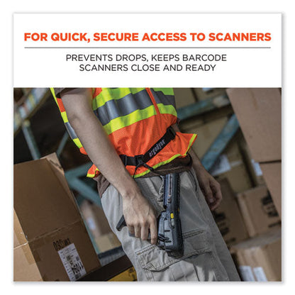 Squids 3135 Barcode Scanner Belt With Hook + Adaptor Strap, Small: 29" To 53" Long, Black, Ships In 1-3 Business Days