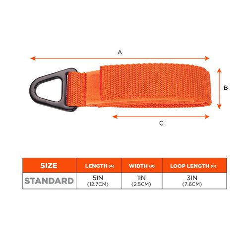 Squids 3172 Anchor Strap Hook/loop Closure For Tool Tethering, 5 Lb Max, 5" Long, Orange, 2/pack, Ships In 1-3 Bus Days