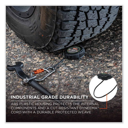 Squids 3010 Retractable Lanyard W/locking Carabiner+belt Clip, 5 Lb Max Work Capacity, 48", Black, Ships In 1-3 Business Days