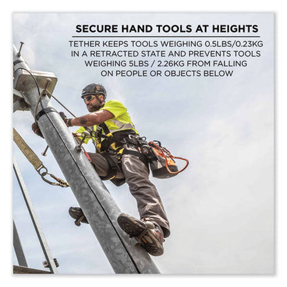 Squids 3011 Retractable Lanyard W/tool+swivel Anchor Carabiners, 8 Lb Max Work Cap, 48", Black, Ships In 1-3 Business Days