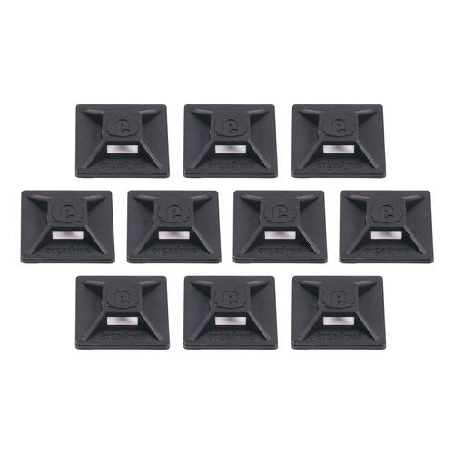 Squids 3701 Mini Adhesive Mount Replacements, 2 Lb Max Safe Working Capacity, 0.9" Long, Black,10/pack, Ships In 1-3 Bus Days