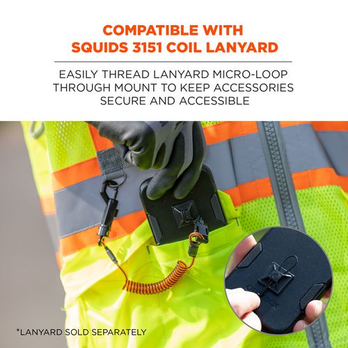 Squids 3701 Mini Adhesive Mount Replacements, 2 Lb Max Safe Working Capacity, 0.9" Long, Black,10/pack, Ships In 1-3 Bus Days