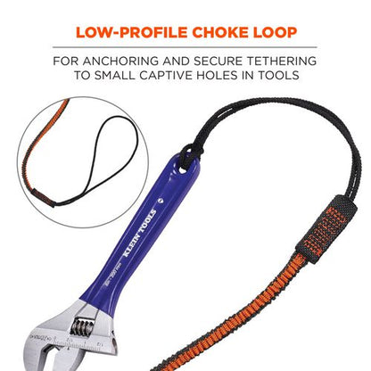 Squids 3104f(x) Tool Lanyard With Carabiner/choke Loop, 10 Lb Max Cap, 38" To 48" Long, Gray/orange, Ships In 1-3 Bus Days