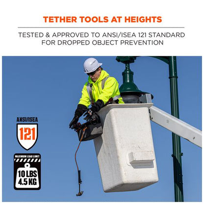 Squids 3104f(x) Tool Lanyard With Carabiner/choke Loop, 10 Lb Max Cap, 38" To 48" Long, Gray/orange, Ships In 1-3 Bus Days