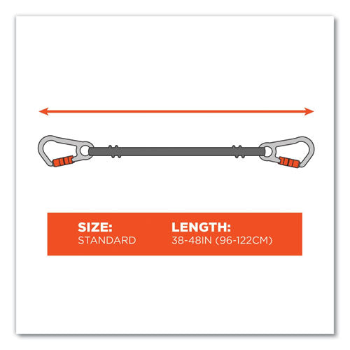 Squids 3111f(x) Tool Lanyard W/stainlesssteel Carabiners,15lb Max Work Cap, 38" To 48",orange/gray,ships In 1-3 Business Days