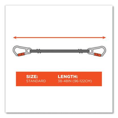 Squids 3111f(x) Tool Lanyard W/stainlesssteel Carabiners,15lb Max Work Cap, 38" To 48",orange/gray,ships In 1-3 Business Days