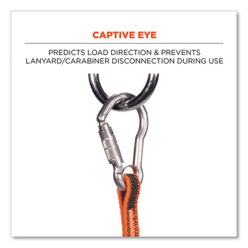 Squids 3111f(x) Tool Lanyard W/stainlesssteel Carabiners,15lb Max Work Cap, 38" To 48",orange/gray,ships In 1-3 Business Days