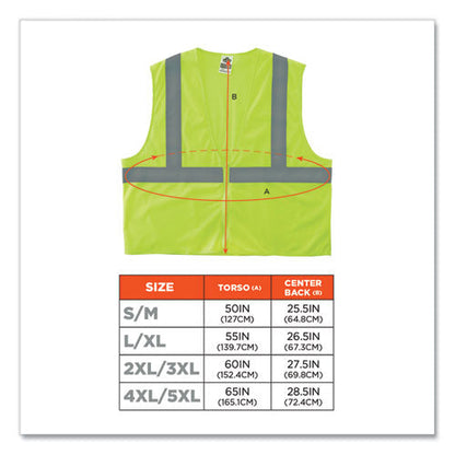 Glowear 8205z Class 2 Super Economy Mesh Vest, Polyester, Lime, Large/x-large, Ships In 1-3 Business Days