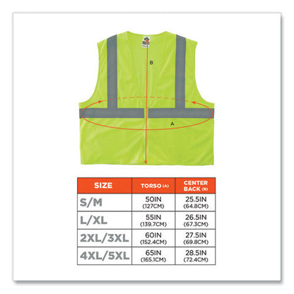 Glowear 8205z Class 2 Super Economy Mesh Vest, Polyester, Lime, 2x-large/3x-large, Ships In 1-3 Business Days