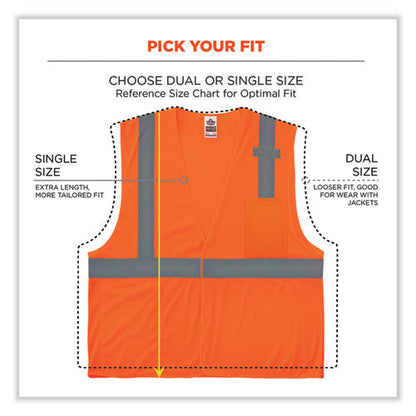 Glowear 8210hl Class 2 Economy Mesh Hook And Loop Vest, Polyester, Large/x-large, Orange, Ships In 1-3 Business Days
