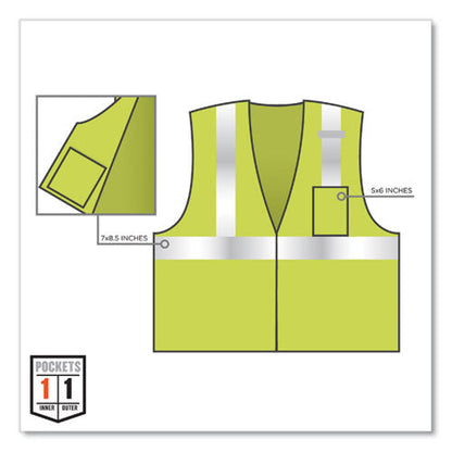 Glowear 8210z Class 2 Economy Mesh Vest, Polyester, Lime, 4x-large/5x-large, Ships In 1-3 Business Days