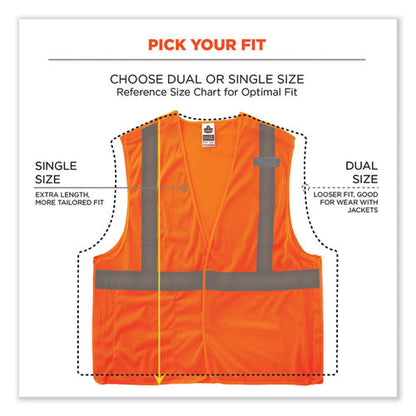 Glowear 8215ba Class 2 Economy Breakaway Mesh Vest, Polyester, X-small, Orange, Ships In 1-3 Business Days
