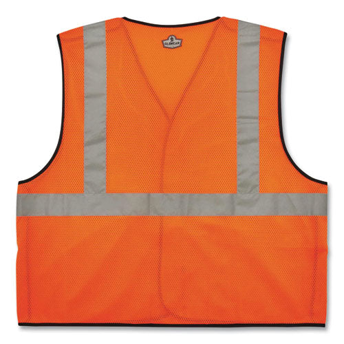 Glowear 8216ba Class 2 Breakaway Mesh Id Holder Vest, Polyester, 4x-large/5x-large, Orange, Ships In 1-3 Business Days
