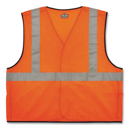 Glowear 8216ba Class 2 Breakaway Mesh Id Holder Vest, Polyester, 4x-large/5x-large, Orange, Ships In 1-3 Business Days
