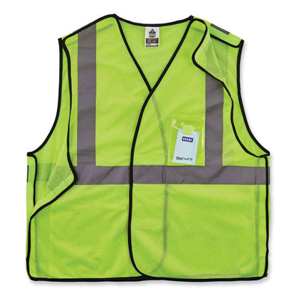 Glowear 8216ba Class 2 Breakaway Mesh Id Holder Vest, Polyester, 2x-large/3x-large, Lime, Ships In 1-3 Business Days