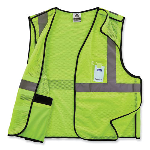 Glowear 8216ba Class 2 Breakaway Mesh Id Holder Vest, Polyester, 4x-large/5x-large, Lime, Ships In 1-3 Business Days