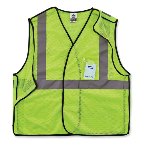 Glowear 8216ba Class 2 Breakaway Mesh Id Holder Vest, Polyester, 4x-large/5x-large, Lime, Ships In 1-3 Business Days
