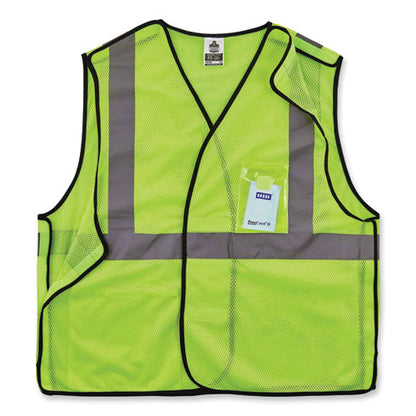 Glowear 8216ba Class 2 Breakaway Mesh Id Holder Vest, Polyester, 4x-large/5x-large, Lime, Ships In 1-3 Business Days