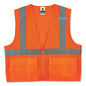 Glowear 8220z Class 2 Standard Mesh Zipper Vest, Polyester, 4x-large/5x-large, Orange, Ships In 1-3 Business Days