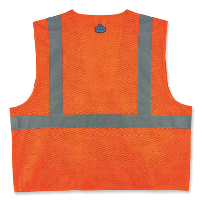 Glowear 8220z Class 2 Standard Mesh Zipper Vest, Polyester, 4x-large/5x-large, Orange, Ships In 1-3 Business Days