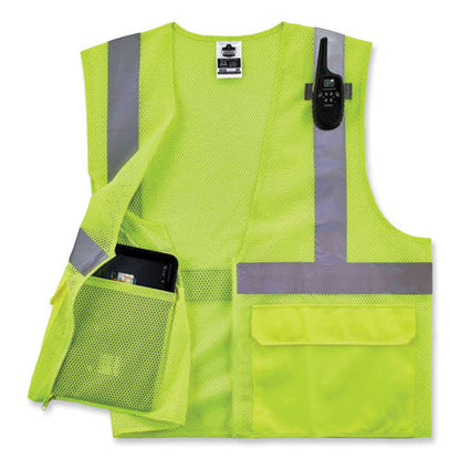 Glowear 8220z Class 2 Standard Mesh Zipper Vest, Polyester, Small/medium, Lime, Ships In 1-3 Business Days