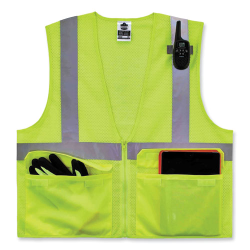 Glowear 8220z Class 2 Standard Mesh Zipper Vest, Polyester, 2x-large/3x-large, Lime, Ships In 1-3 Business Days