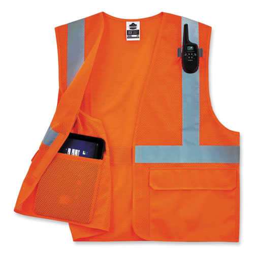 Glowear 8220hl Class 2 Standard Mesh Hook And Loop Vest, Polyester, Large/x-large, Orange, Ships In 1-3 Business Days