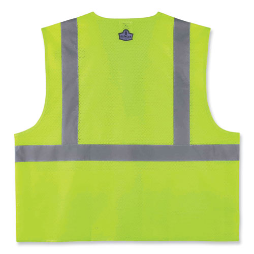 Glowear 8220hl Class 2 Standard Mesh Hook And Loop Vest, Polyester, Small/medium, Lime, Ships In 1-3 Business Days