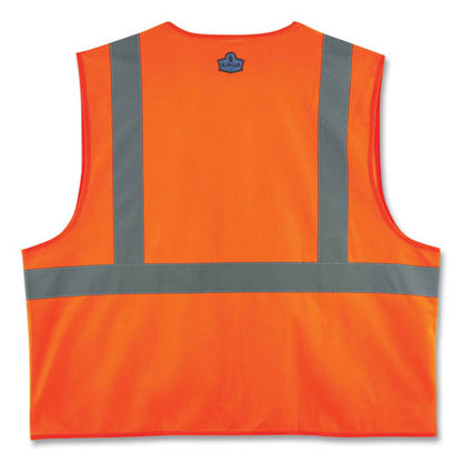 Glowear 8225z Class 2 Standard Solid Vest, Polyester, Orange, 4x-large/5x-large, Ships In 1-3 Business Days