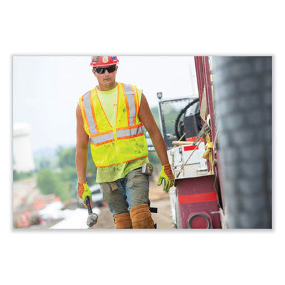 Glowear 8229z Class 2 Economy Two-tone Zipper Vest, Polyester, 4x-large/5x-large, Lime, Ships In 1-3 Business Days