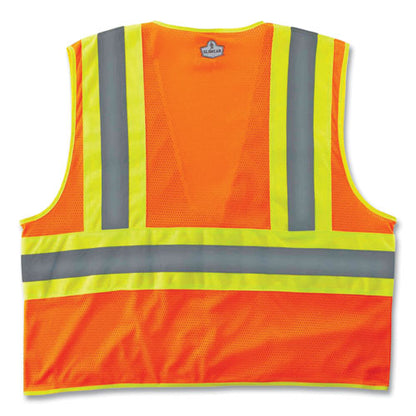 Glowear 8229z Class 2 Economy Two-tone Zipper Vest, Polyester, 2x-large/3x-large, Orange, Ships In 1-3 Business Days