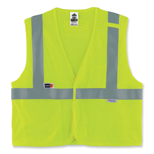 Glowear 8260frhl Class 2 Fr Safety Hook And Loop Vest, Modacrylic/kevlar, Small/medium, Lime, Ships In 1-3 Business Days