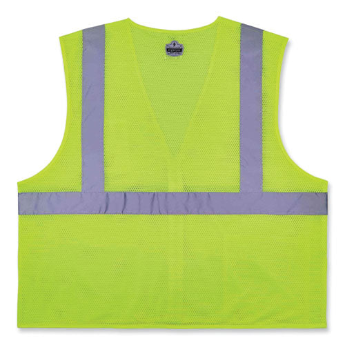 Glowear 8256z Class 2 Self-extinguishing Zipper Vest, Polyester, Small/medium, Lime, Ships In 1-3 Business Days
