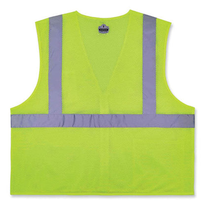 Glowear 8256z Class 2 Self-extinguishing Zipper Vest, Polyester, Small/medium, Lime, Ships In 1-3 Business Days