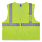 Glowear 8256z Class 2 Self-extinguishing Zipper Vest, Polyester, Large/x-large, Lime, Ships In 1-3 Business Days
