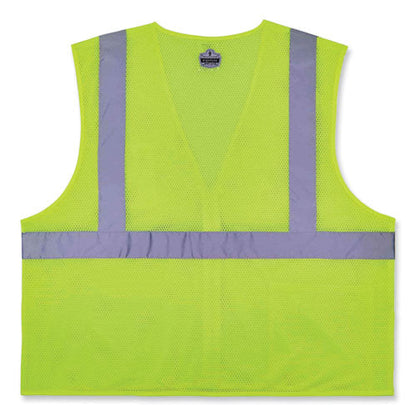 Glowear 8256z Class 2 Self-extinguishing Zipper Vest, Polyester, Large/x-large, Lime, Ships In 1-3 Business Days