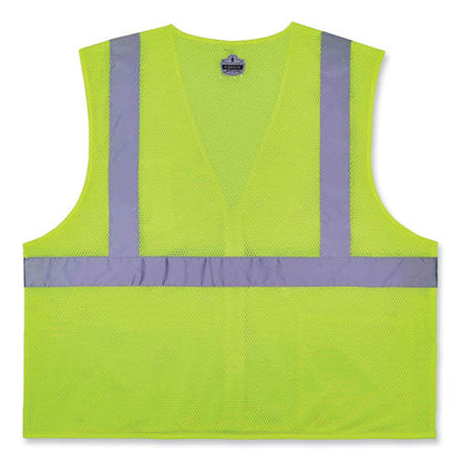 Glowear 8256z Class 2 Self-extinguishing Zipper Vest, Polyester, 2x-large/3x-large, Lime, Ships In 1-3 Business Days
