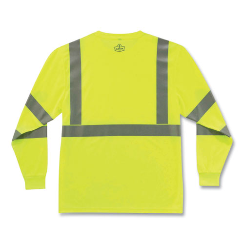 Glowear 8391 Class 3 Hi-vis Long Sleeve Shirt, Polyester, Lime, Small, Ships In 1-3 Business Days