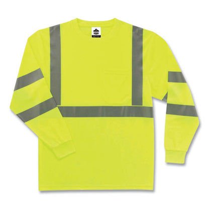 Glowear 8391 Class 3 Hi-vis Long Sleeve Shirt, Polyester, Lime, Medium, Ships In 1-3 Business Days
