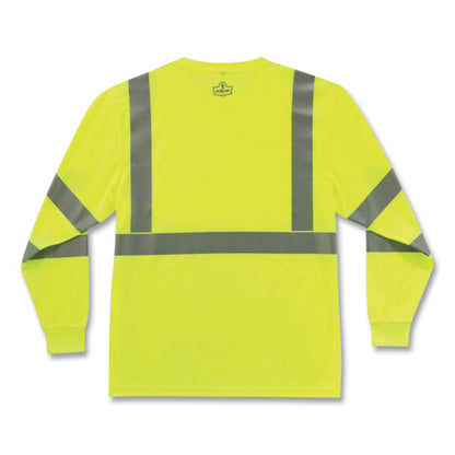 Glowear 8391 Class 3 Hi-vis Long Sleeve Shirt, Polyester, Lime, Large, Ships In 1-3 Business Days