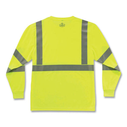 Glowear 8391 Class 3 Hi-vis Long Sleeve Shirt, Polyester, Lime, 2x-large, Ships In 1-3 Business Days