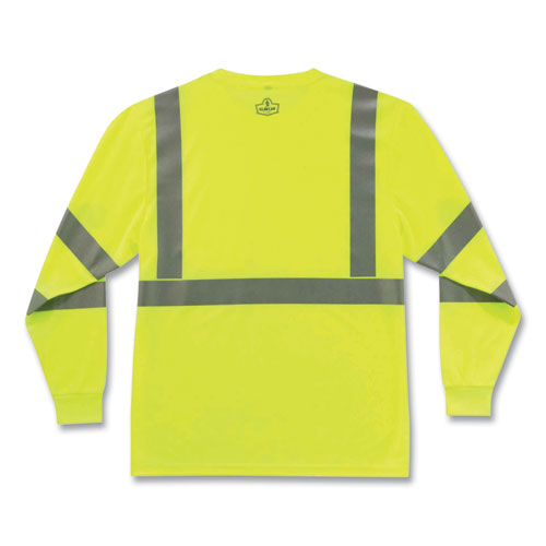 Glowear 8391 Class 3 Hi-vis Long Sleeve Shirt, Polyester, Lime, 4x-large, Ships In 1-3 Business Days