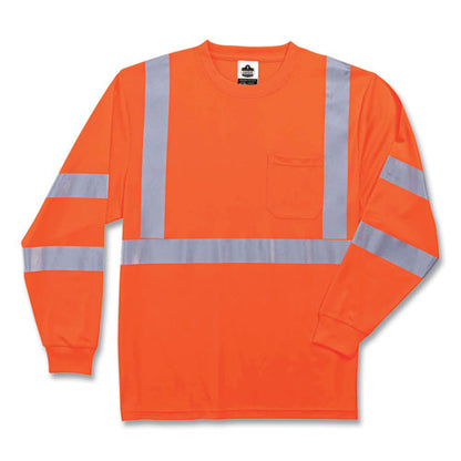 Glowear 8391 Class 3 Hi-vis Long Sleeve Shirt, Polyester, Orange, 2x-large, Ships In 1-3 Business Days