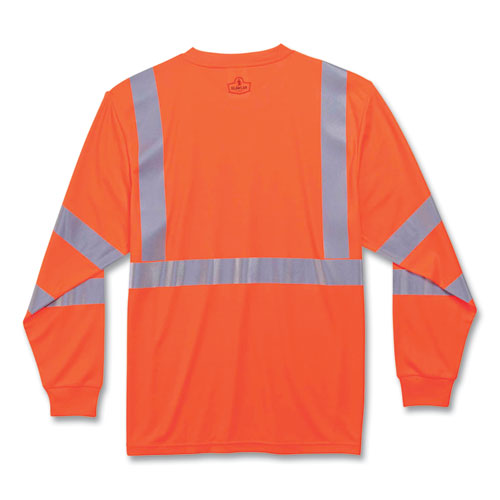 Glowear 8391 Class 3 Hi-vis Long Sleeve Shirt, Polyester, Orange, 5x-large, Ships In 1-3 Business Days